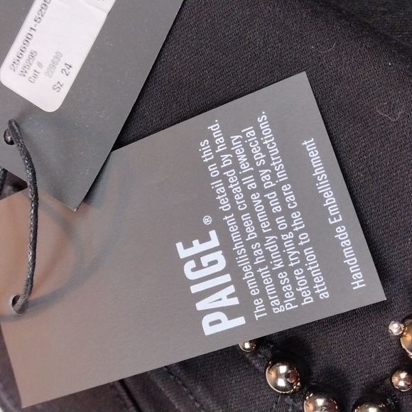 Paige Hoxton Ankle Peg Black Five Pocket High Rise Button Up Skinny Leg Jean - Picture 9 of 15